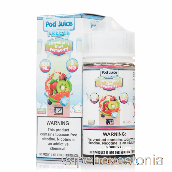Vape Box Estonia Külmutatud Maasikas Kiivi Pommarikauna Mahl - 100ml 3mg